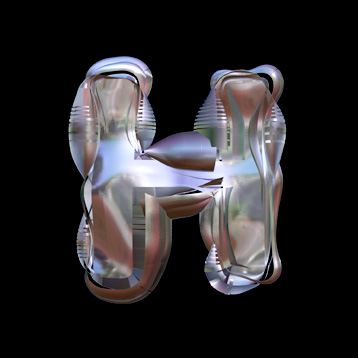 bloated chrome H letter