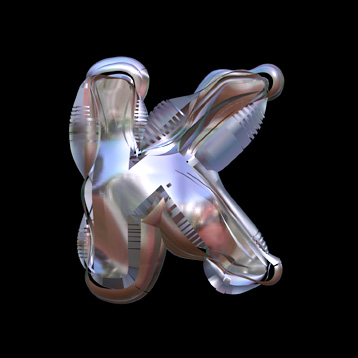 bloated chrome K letter