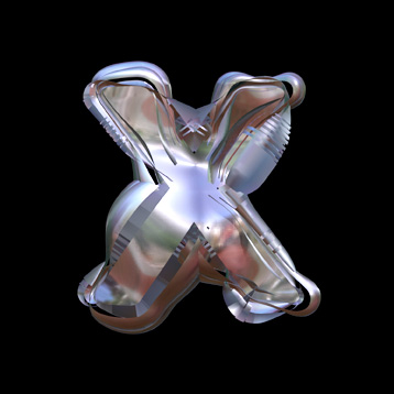 bloated chrome X letter