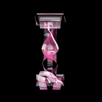 pink glass I letter
