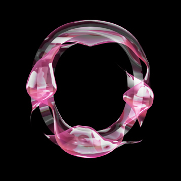 pink glass O letter