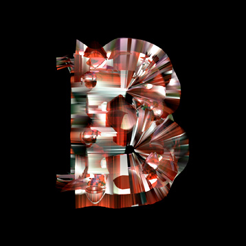 ruby crystal B letter